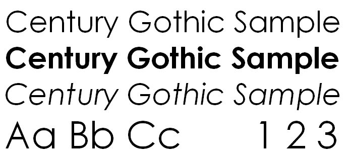free century gothic font for mac